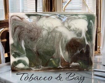 Tobacco & Bay Glycerin Soap, Handcrafted Tobacco Soap, Bay Glycerin Soap, Nourishing Glycerin Bar, Handmade Glycerin Soap, Family Gift Ideas