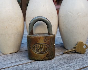 Cadenas vintage FRAIM en laiton avec clé - Fabriqué aux États-Unis