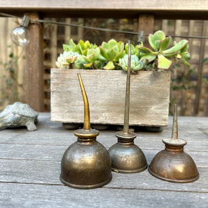 Rustic Mini Oil Can Trio Vintage Oil Cans Man Cave Garage Collector