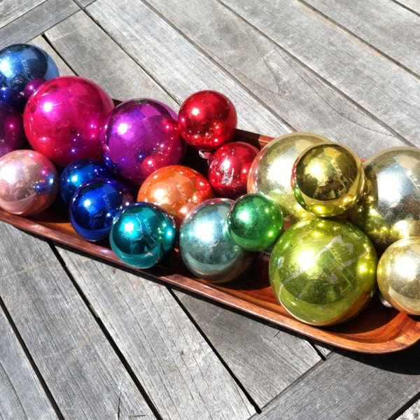 Reserved for Andrea! Shiny Brite and Vintage Glass Christmas Ball Collection Set of 18 Rainbow Series 2