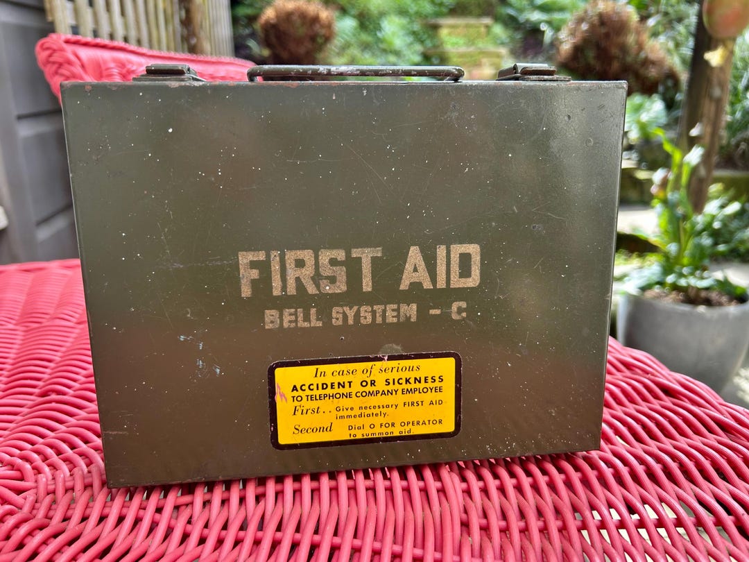 Vintage Bell Systems First Aid Kit: Industrial Chic Storage, Man Cave ...