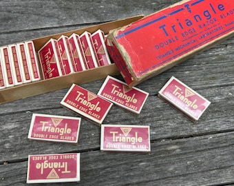 Lames de rasoir triangulaires vintage des années 30 : paquet de 18 scellés NSA