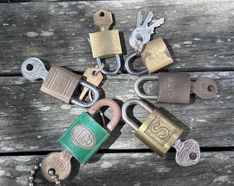 Rustic Mini Padlock Collection Set of Six Assorted Brands