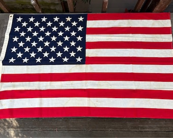 Drapeau américain rustique à 50 étoiles : coton patiné, 3 pi x 5 pi