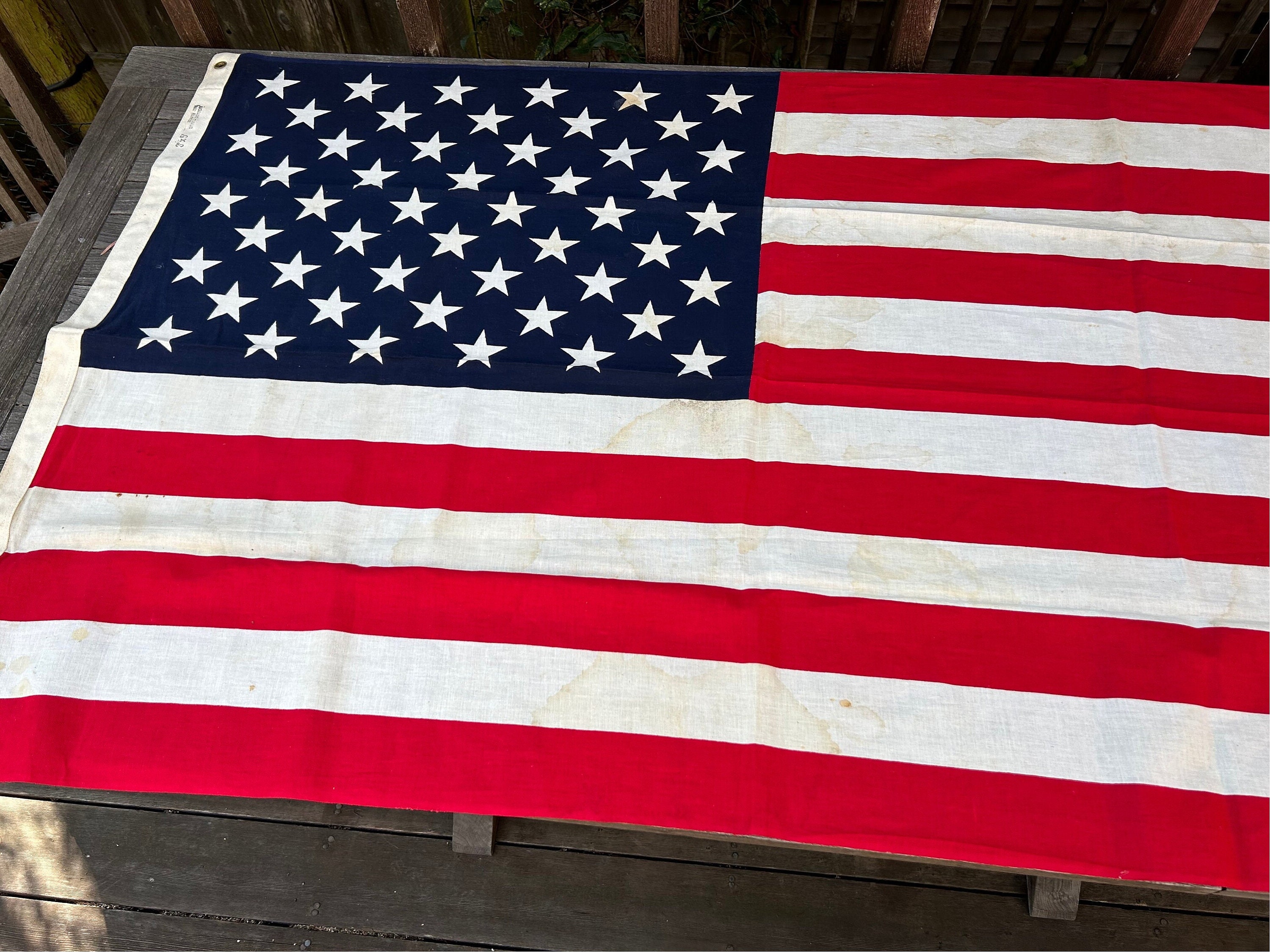 Rustic 50 Star American Flag: Weathered Cotton, 3