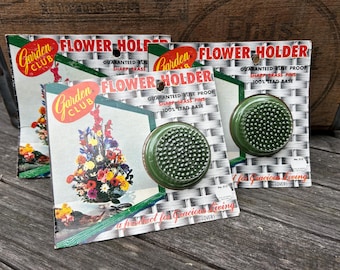 Grenouille fleurie vintage : composition florale de 2 po., décoration de jardin