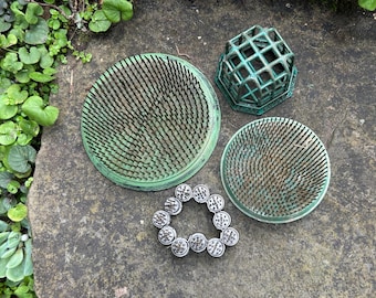 Vintage rustique grillage fleur grenouille cage ferme, ikebana arrangement floral, industriel chic, jardin rustique maison VOTRE CHOIX