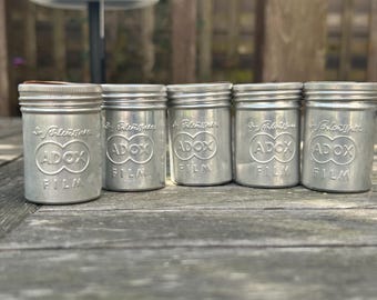 Lot de 5 boîtes de conserve ADOX vintage en aluminium 35 mm en aluminium, Allemagne