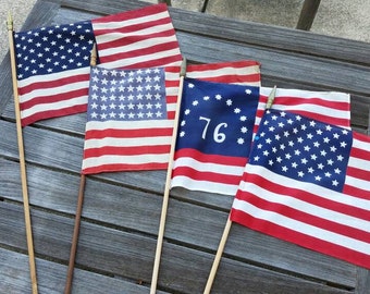 Vintage U.S. Parade Flag, 50 Star Flag, 48 Star Flag, Bennington Flag, Parade, Office, Man Cave Decor, Patriotic Collectable, Retail Display