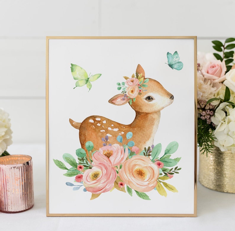 Boho Fox Nursery Decor Woodland Nursery Decor Girl Baby Etsy