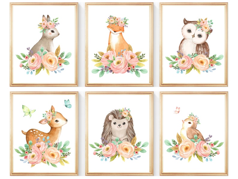 Boho Fox Nursery Decor Woodland Nursery Decor Girl Baby Etsy