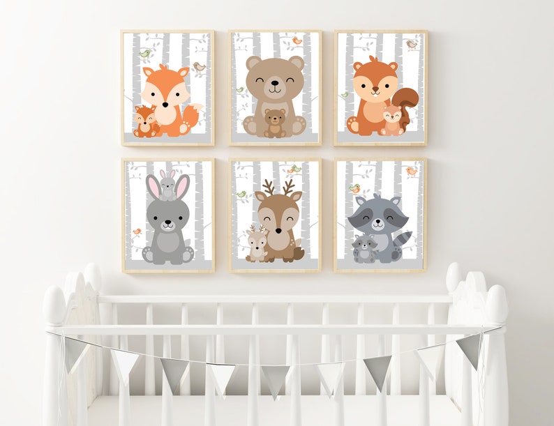 Woodland Nursery Prints Animal Nursery Prints Deer Nursery Etsy