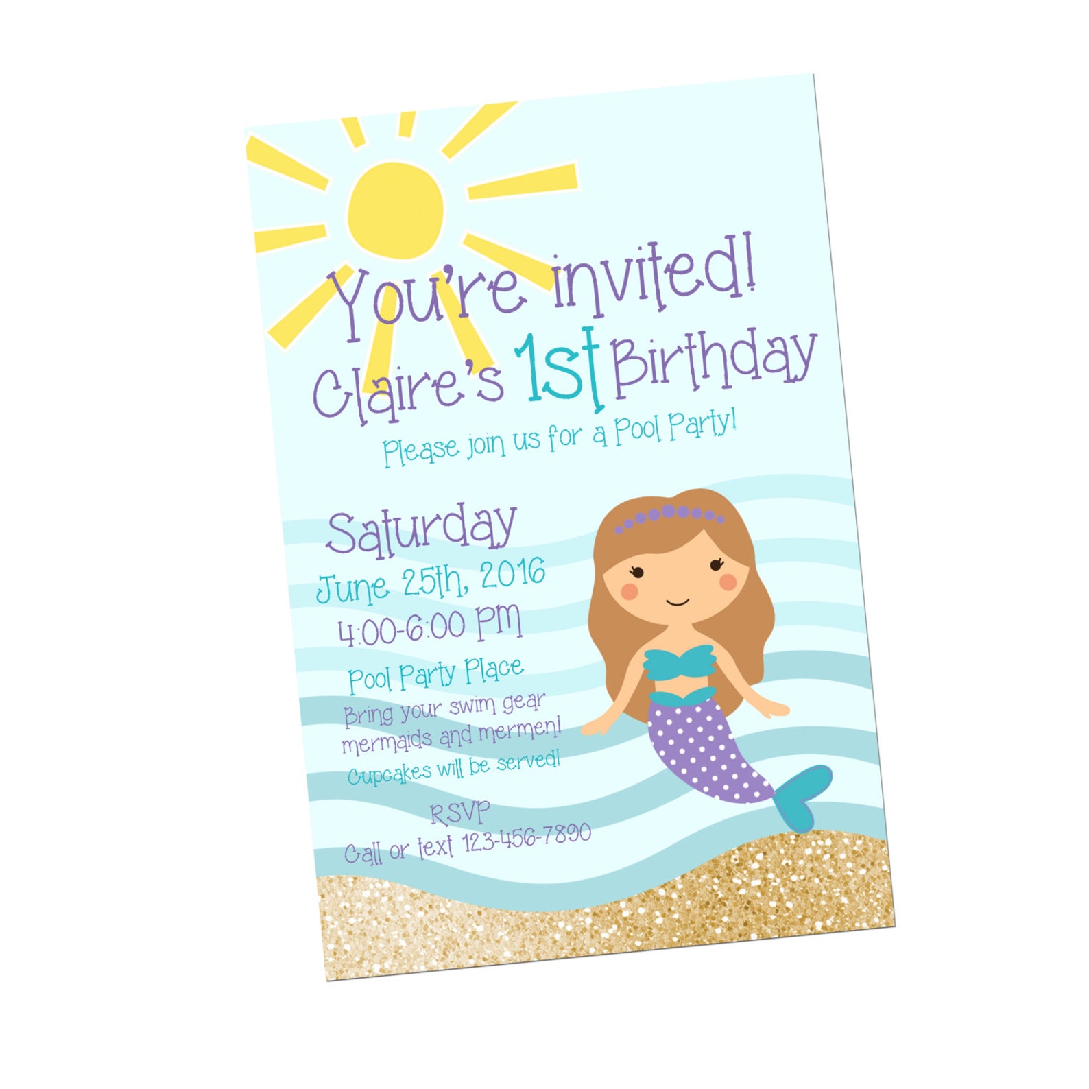 Mermaid Birthday Party Printable Mermaid Printable Mermaid - Etsy