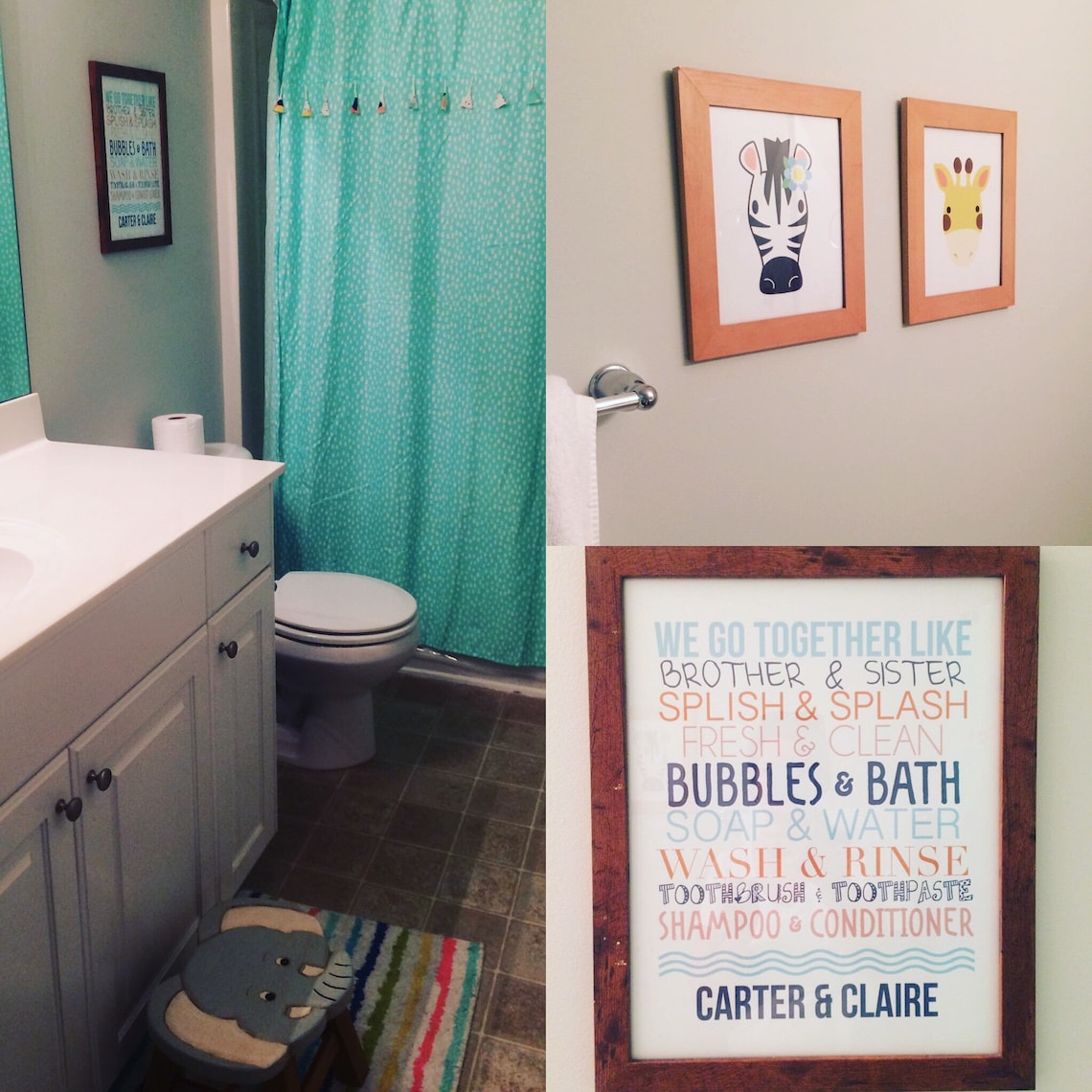 Kids Bathroom Wall Decor Kids Bathroom Art Kids Bathroom | Etsy