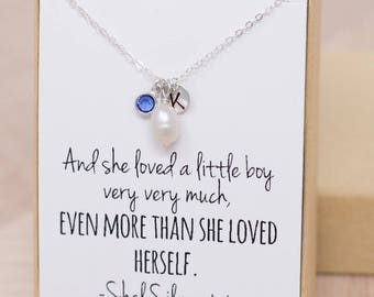 New Baby Gift - Gift for New Baby - New Mom Jewelry Necklace - New Mother Gift - New Mommy Gifts - Birthstone Letter Pearl Necklace
