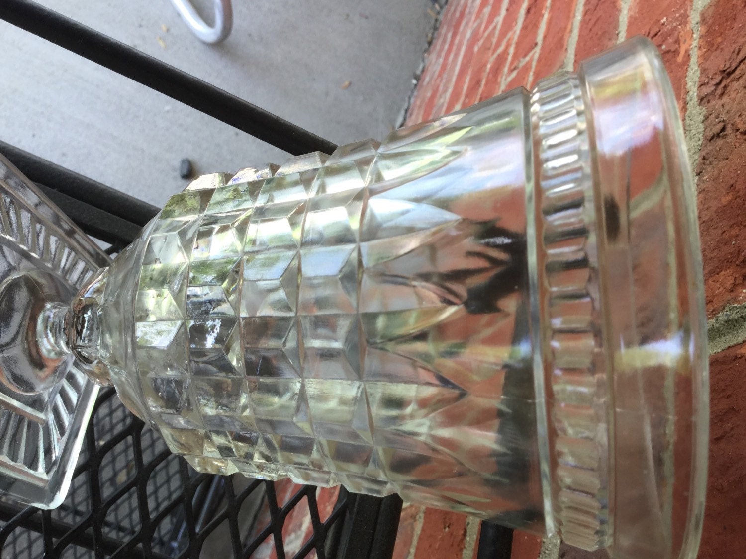 Vintage Pressed Glass Celery Vase Dish Etsy