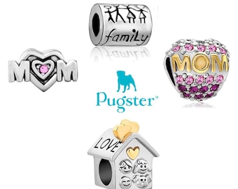 Authentic Pugster brand beads for European style charm bracelets family theme Mom House. Help Save a cat/kitten