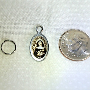 Patron Saint of cats Gertrude of Nivelles stainless steel small cat collar oval medal or bracelet charm. Help save a cat/kitten