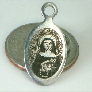 Gertrude patron cat saint small stainless steel collar, bracelet charm help save cat/kittens