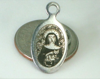 Gertrude patron cat saint small stainless steel collar, bracelet charm help save cat/kittens