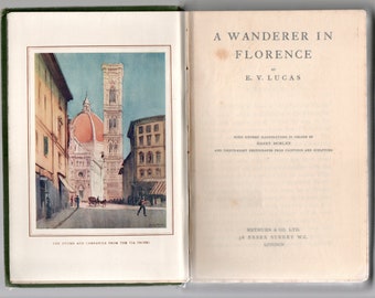 A wanderer in Florence   by E V lucas   Illustrated inclors by   Harry Morley    1912  Methuen editor