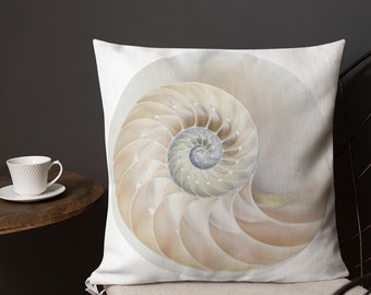 Nautilus Shells Throw Pillow Nautical Nautilus by magentarosedesigns Purple Nautical 18x18 Square Throw Pillow by Spoonflower