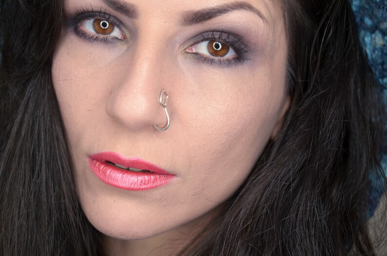 Silver Square Nose Ring Faux Nose Ring Adjustable Ring Nose Etsy