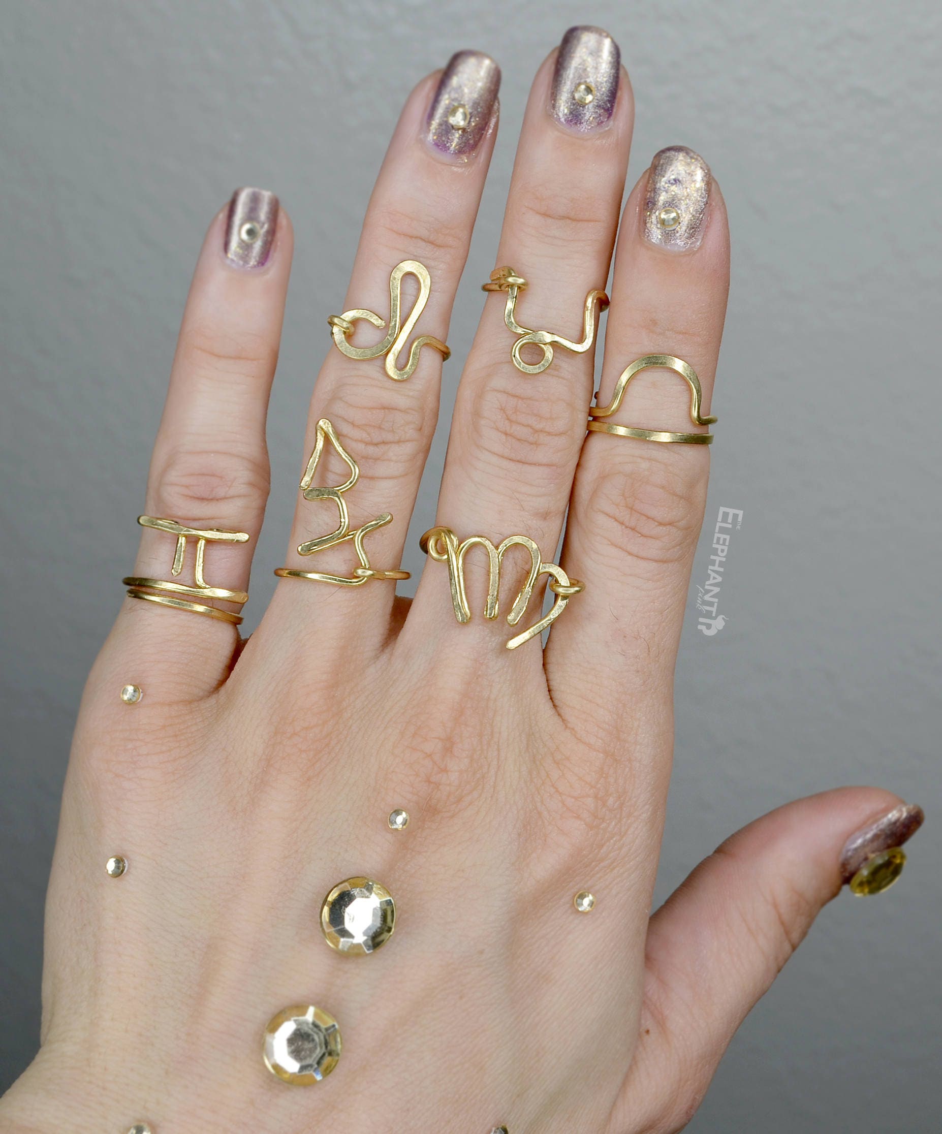 Zodiac Sign Ring Horoscope Astrology Ring Jewelry Cancer Leo Etsy