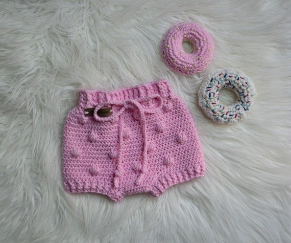 baby crochet bloomers,pink pop corn bloomers,baby crochet photo prop,kids crochet shorts,crochet diaper cover,toddler crochet bloomers pink.