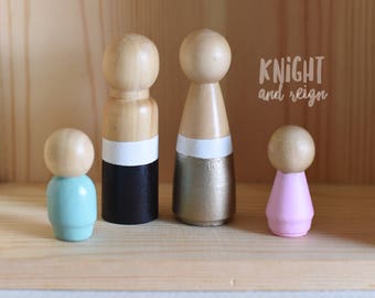 Customize Your Wooden Peg Doll Family Choose Color and Members