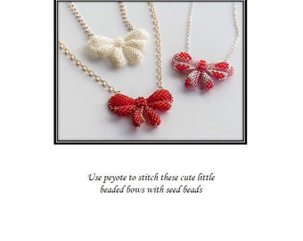 beaded bow tutorial How to make pretty diy beaded pearl bow bracelet step by step.