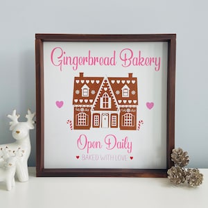 Christmas Sign - Gingerbread Bakery Sign - Farmhouse Wooden Sign          
