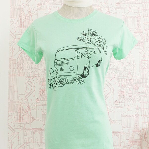 VW Camper, Ladies t-shirt in 8 colori