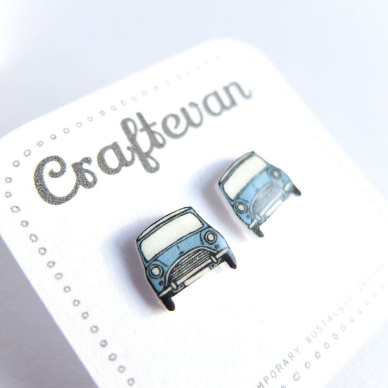 Classic mini cooper stud earrings in 8 colours image 2