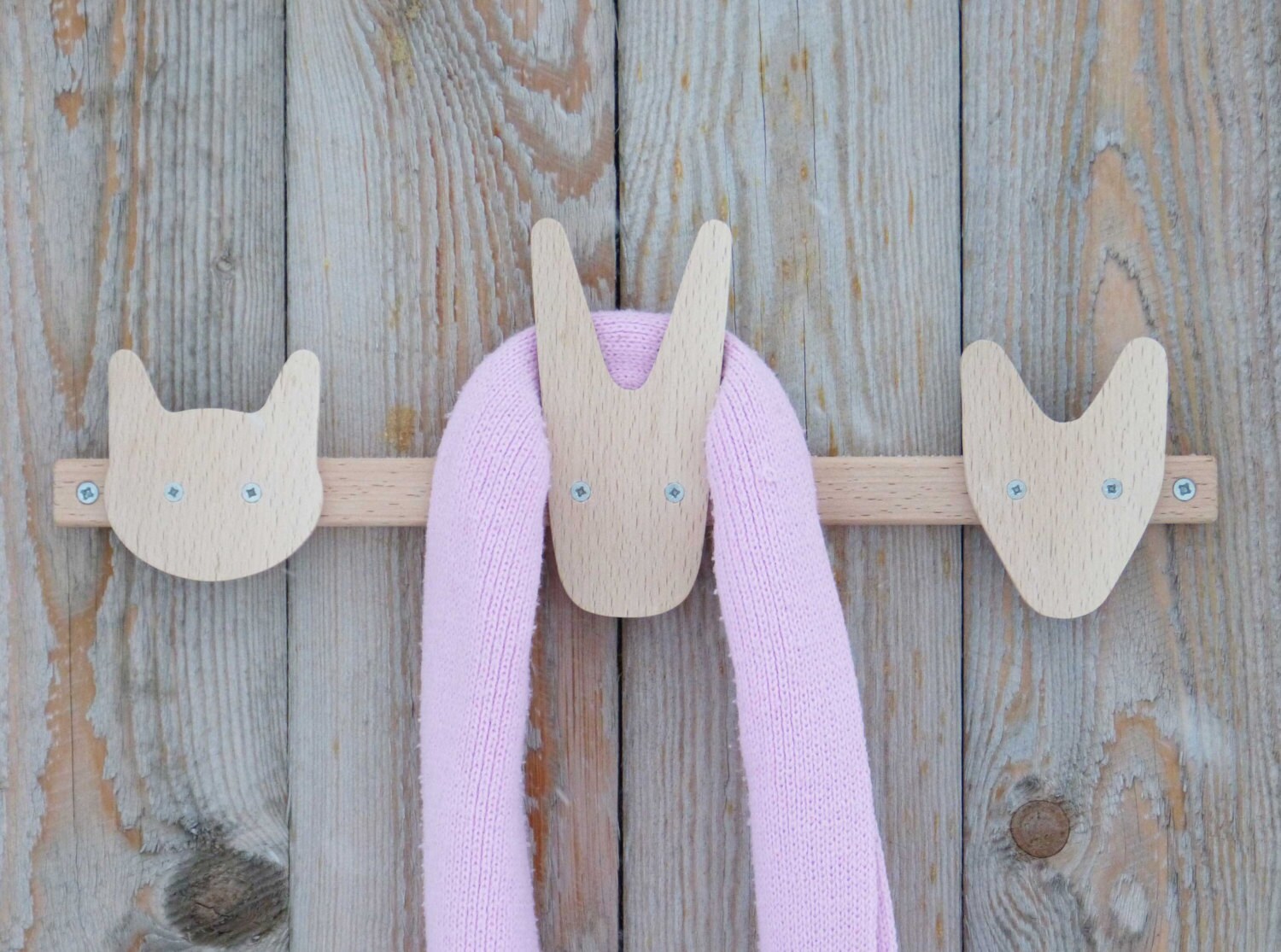 Wall mount hooks Kids coat rack Animal wooden wall hooks Etsy