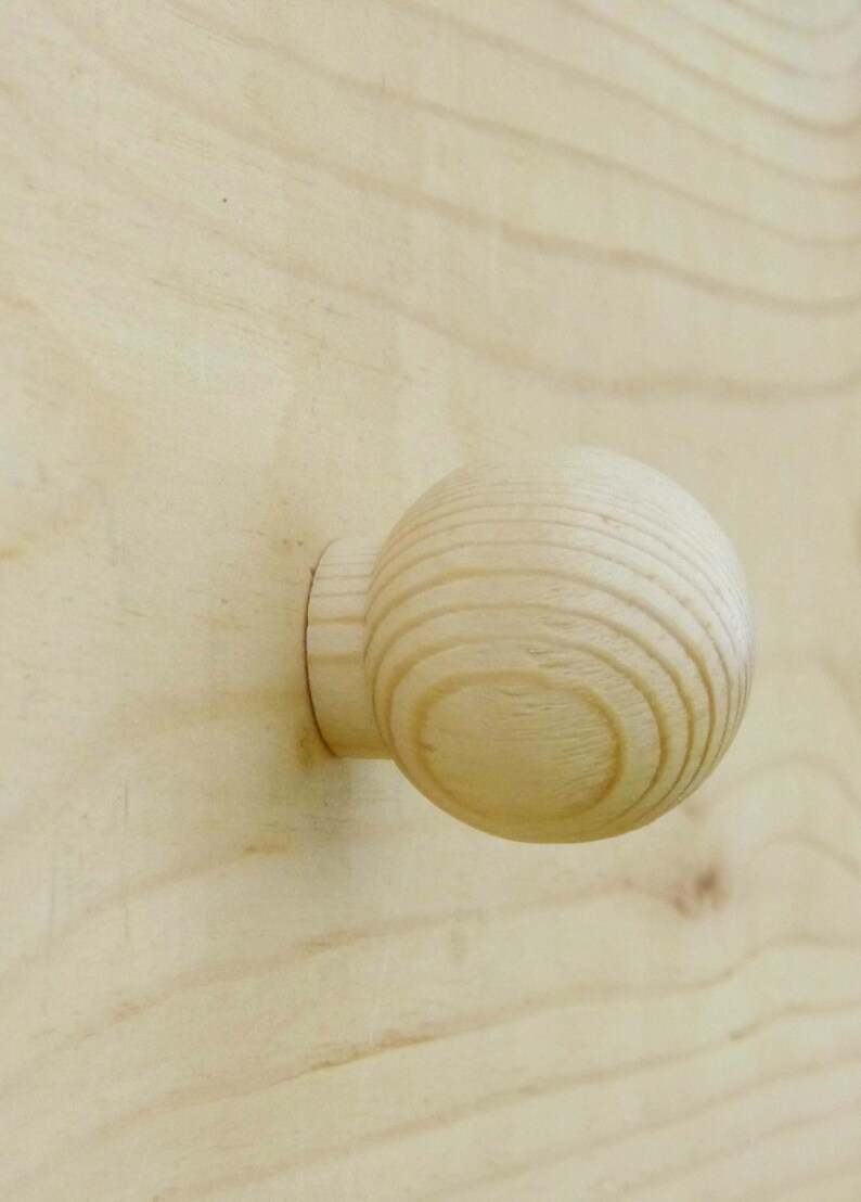 Set of 6 solid wood ball knobs 1.25 Unfinished wood Etsy
