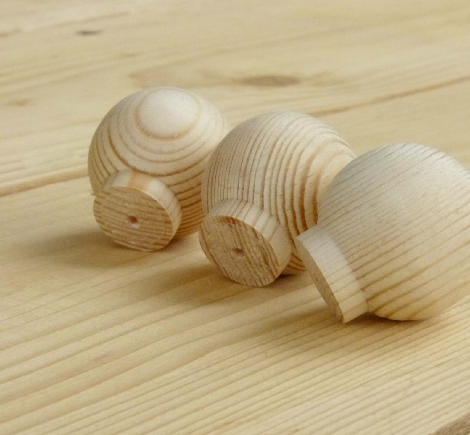 Set of 6 solid wood ball knobs 1.25 Unfinished wood Etsy