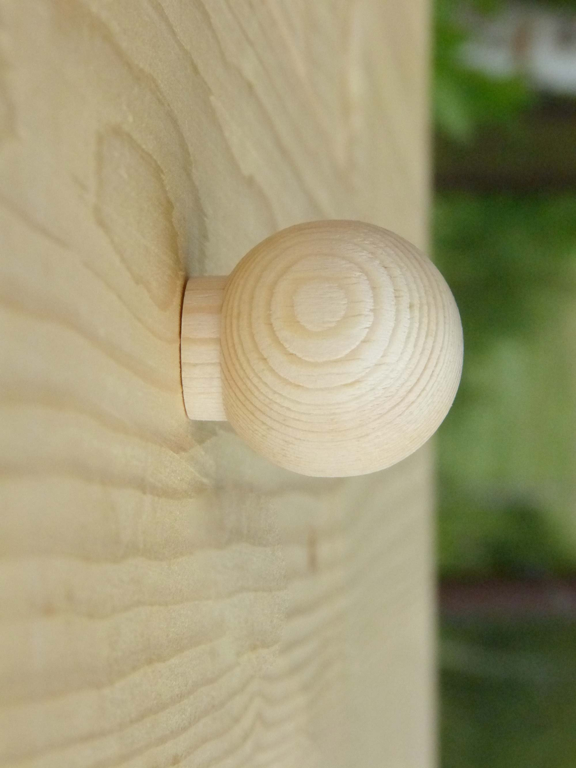 Set of 6 solid wood ball knobs 1.25 Unfinished wood Etsy