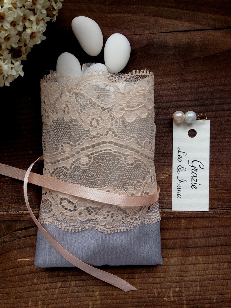 Italian Wedding Favors Lace Favor Bags Jordan Almonds Bag Etsy