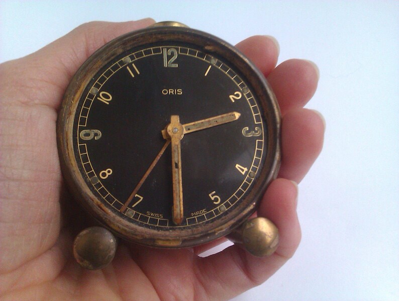 Wind Up Travel Alarm Clock Oris Swiss Made Vintage Small Wind Etsy