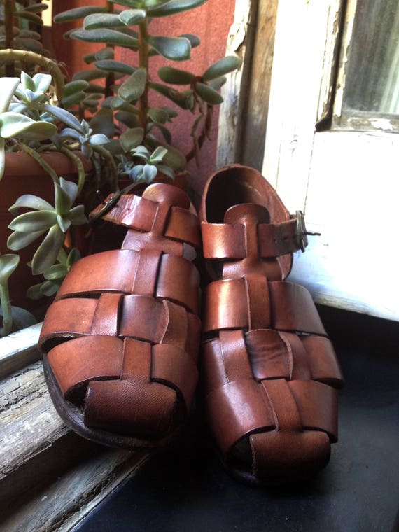 retro leather sandals