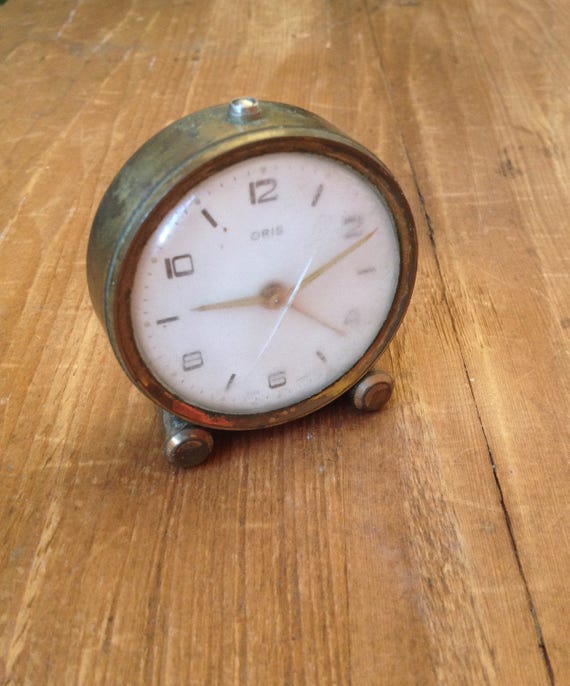 Wind Up Travel Alarm Clock Oris Swiss Made Vintage Small 
