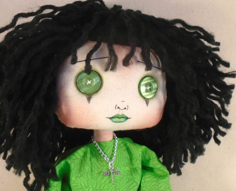 quirky gift Gift for sister Gothic gift OOAK Collectable doll cloth doll, Gothic Doll Gothic decor Gothic Handmade Cloth Art Doll