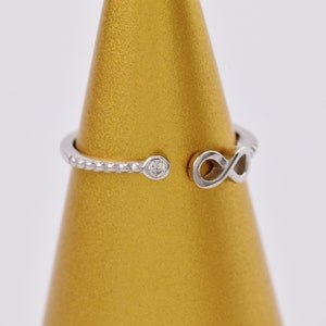 stacking ring stacking ring Infinity subtle ring with white zircon ring size 6 band ring ring size M 925 Silver silver ring