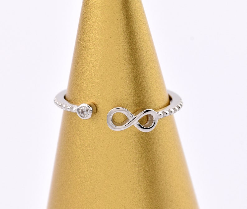 stacking ring stacking ring Infinity subtle ring with white zircon ring size 6 band ring ring size M 925 Silver silver ring