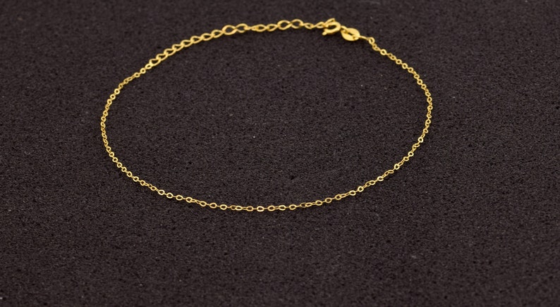 Sterling silver anklet, anklet bracelet, chain bracelet, leg bracelet sterling silver bracelet, gold plated anklet, gold plated bracelet image 3