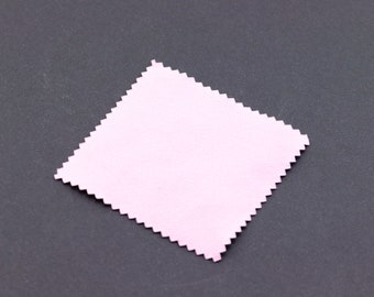 Small pink silver jewellery cleaning cloth, polishing cloth