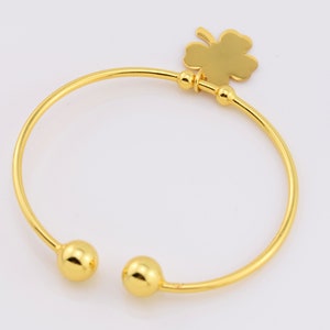 Sterling silver bracelet, gold plated bracelet, clover bracelet, gold clover bracelet, silver bangle, simple bracelet, silver clover bangle