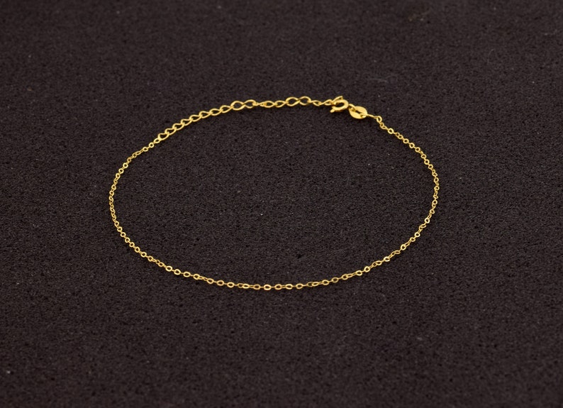 Sterling silver anklet, anklet bracelet, chain bracelet, leg bracelet sterling silver bracelet, gold plated anklet, gold plated bracelet image 4