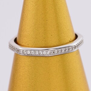Sterling Silver(925) ring, stacking ring, modern ring, zircon ring, white zircon ring, clear zircon band, wedding band with clear zircon